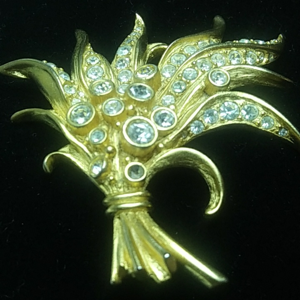 Swarovski Crystal Broach Signed